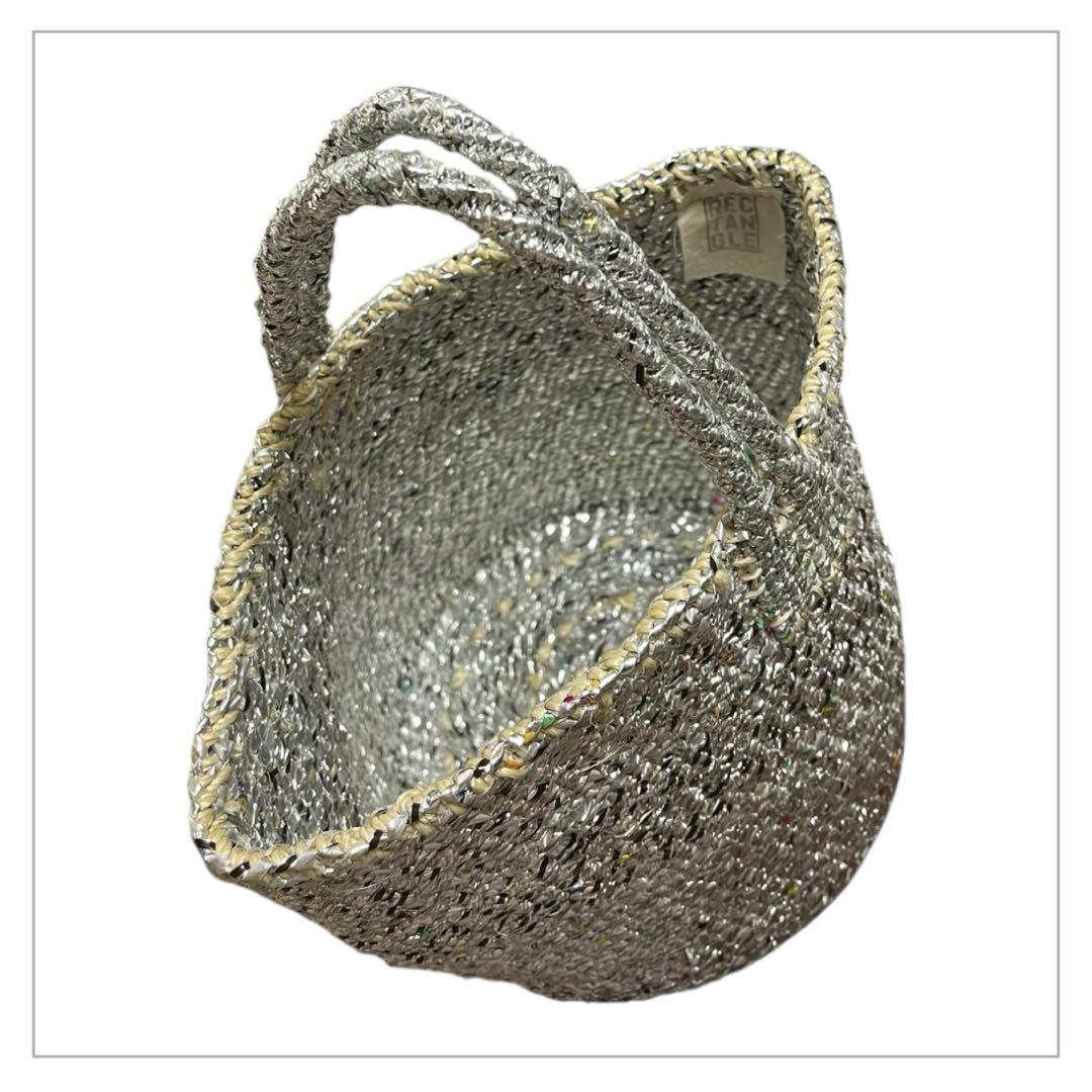 【美品】　RECTANGLE シルバーバッグ かごバッグ レクタングル