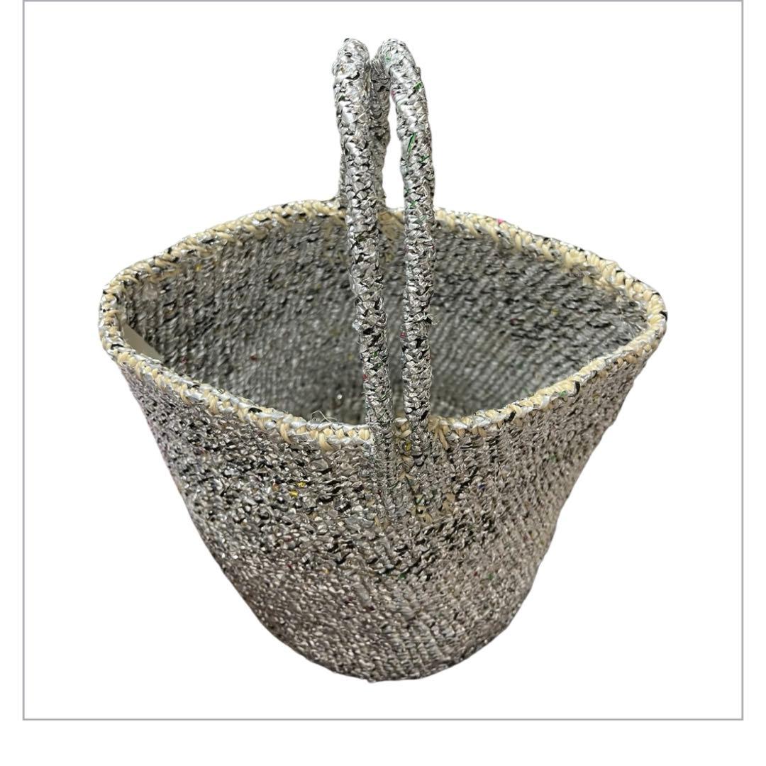 【美品】　RECTANGLE シルバーバッグ かごバッグ レクタングル