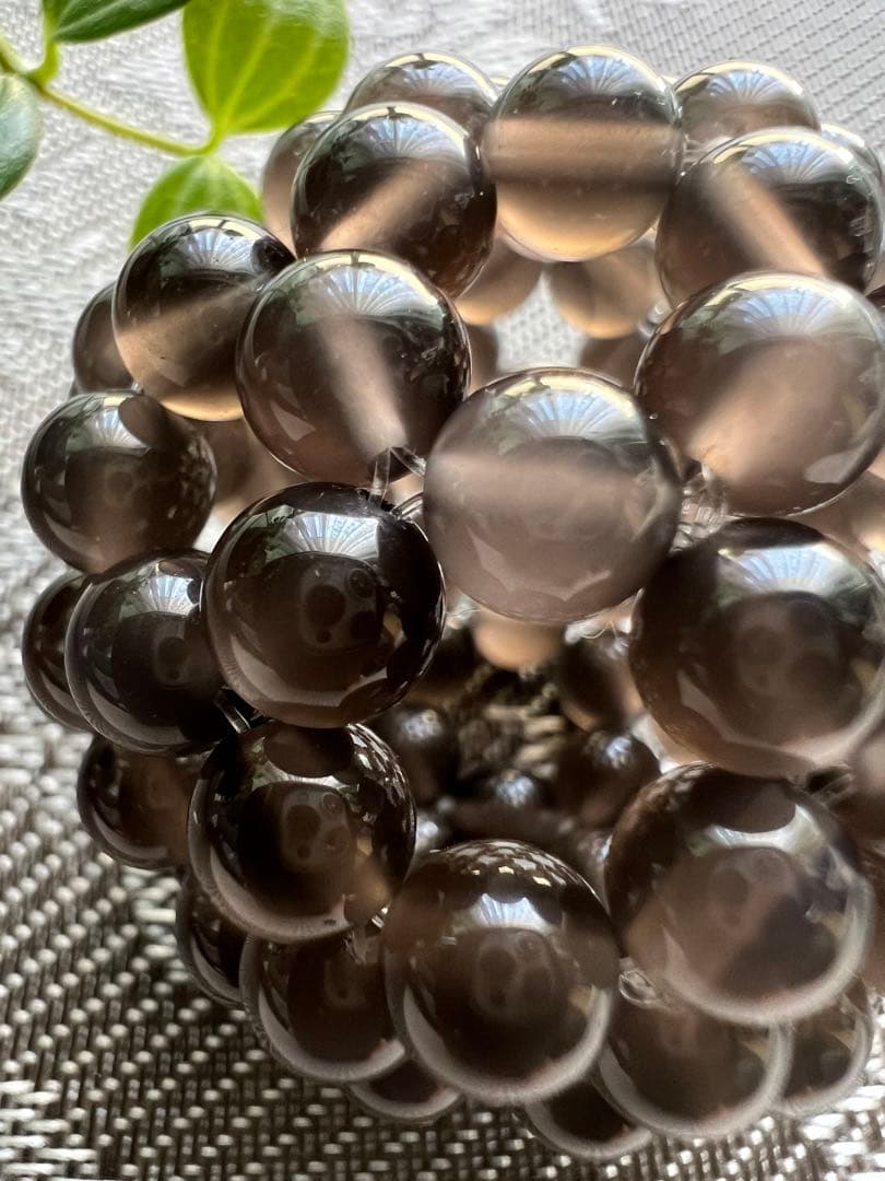 新作❣️強力⚠️特大★ブラックアイスオブシディアン★10mm★神聖幾何学フラーレン★