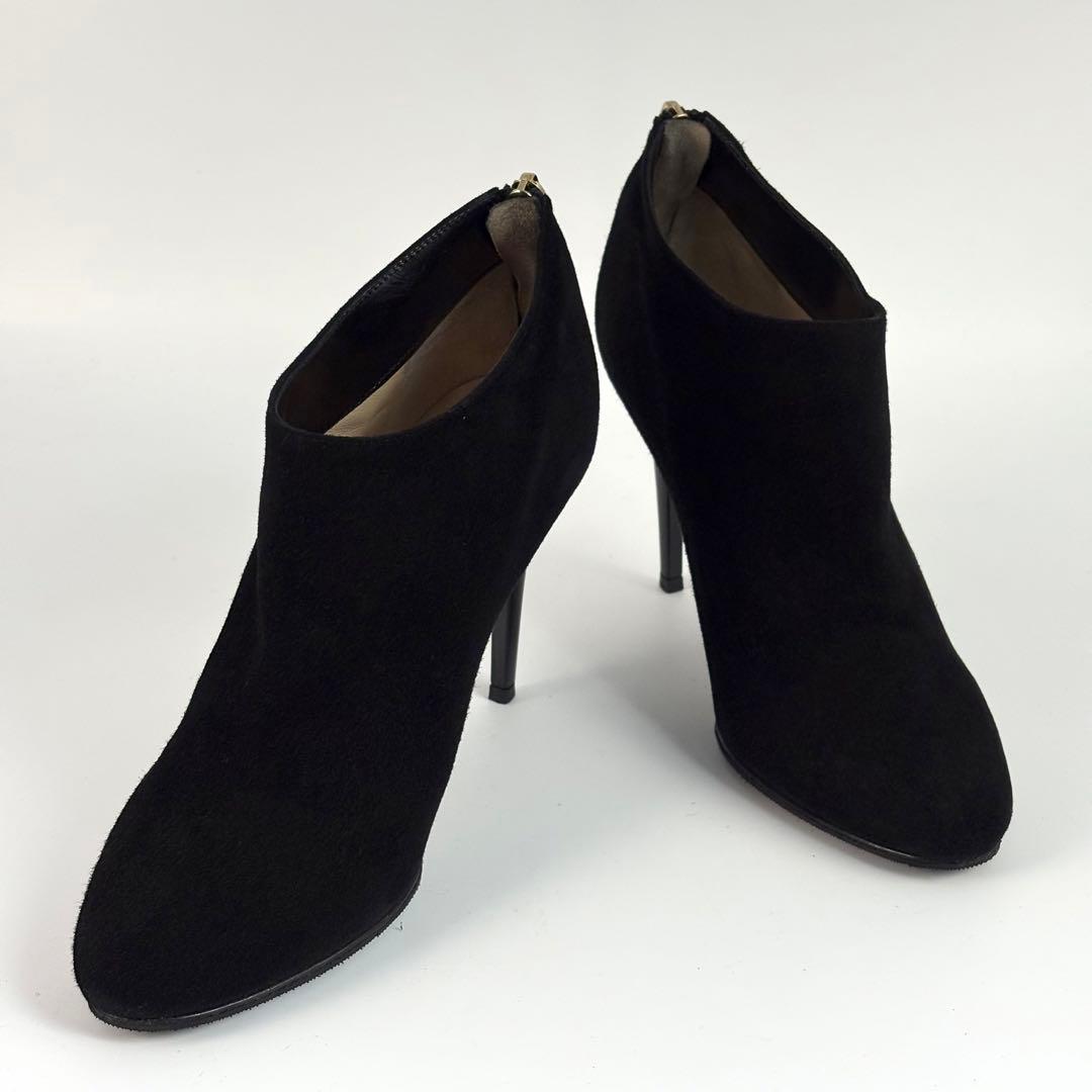 ジミーチュウ ブーティー ショートブーツ ハイヒール スエード ブラック ジップ