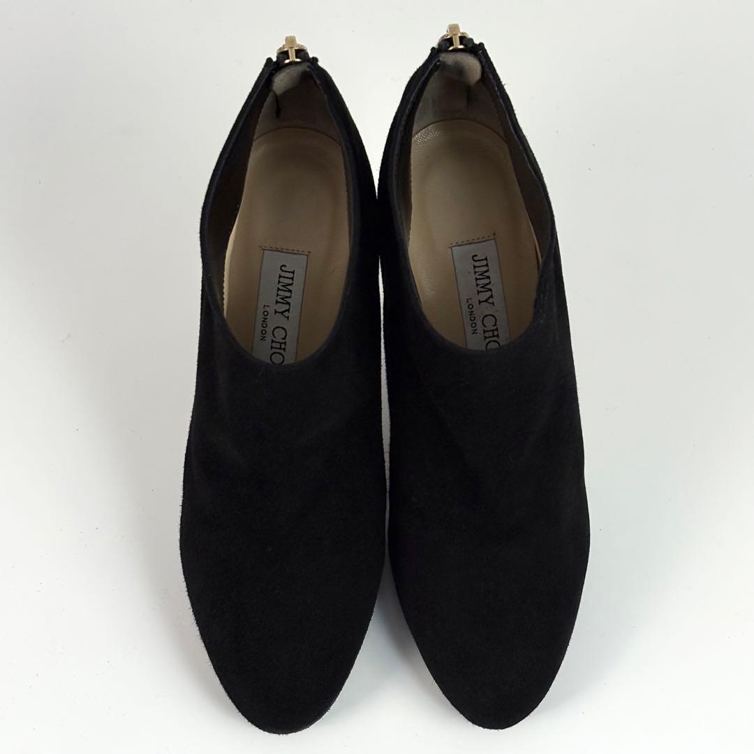 ジミーチュウ ブーティー ショートブーツ ハイヒール スエード ブラック ジップ