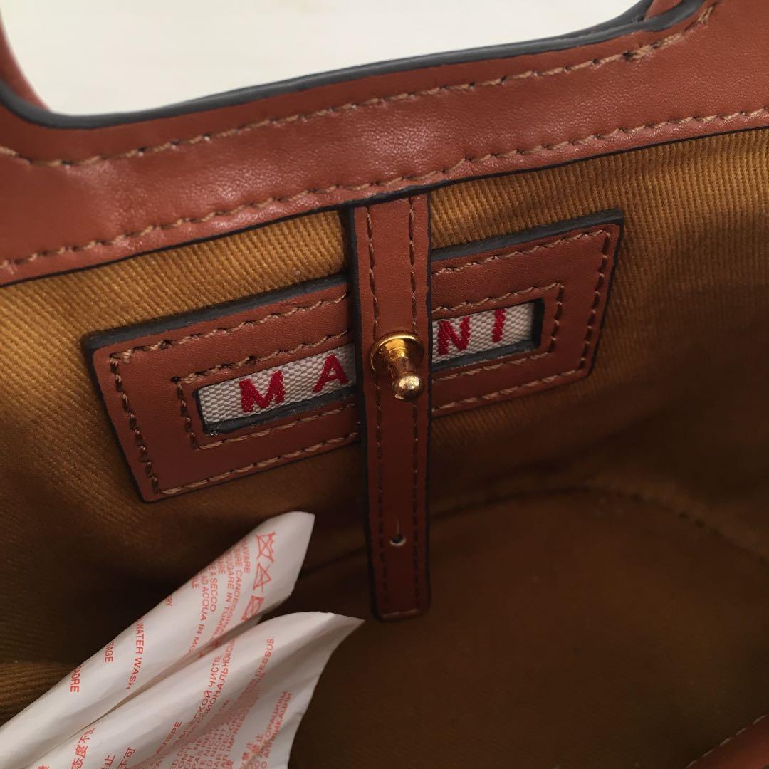 MARNI ストロー レザー かごバッグ　ミニ