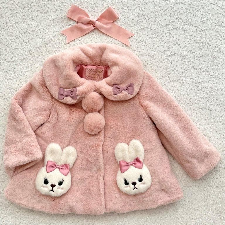 ♥シャーリー♥うさぎボアコート♥M115-130♥ピンク♥ぬいぐるみ♥レア♥