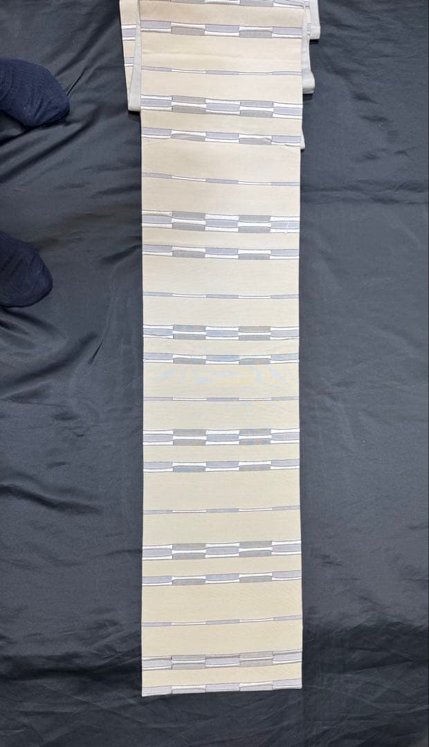 k31⭐️ベージュＧ米沢シャレ帯⭐️豪華絢爛綺麗華麗美品長さ484cm正絹全通