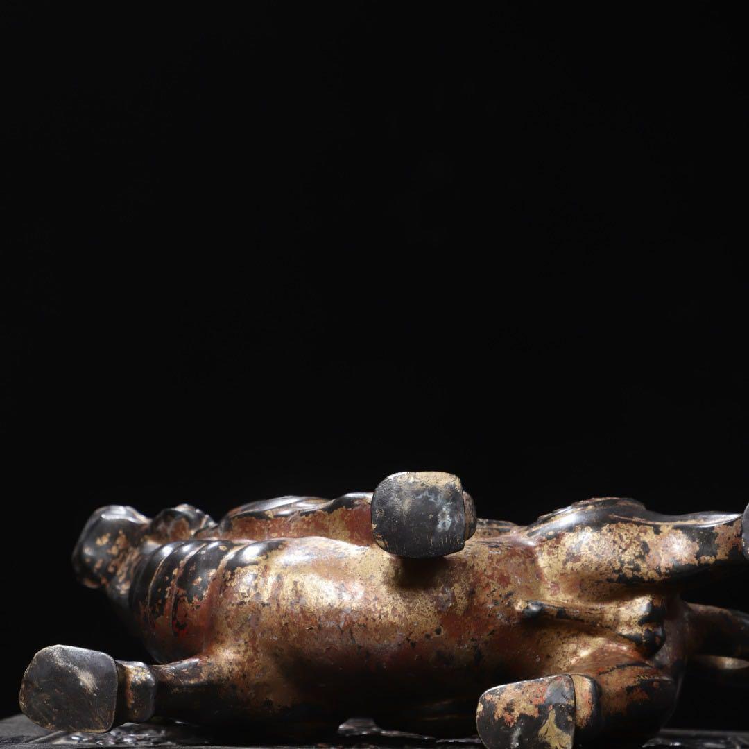 旧蔵　牛の彫刻　銅製　富貴　幸運　家業繁栄