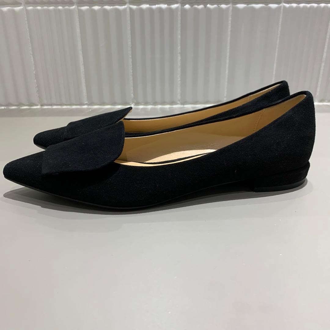 極美品✨FABIO RUSCONI ブラック フラットシューズ　36 1/2 黒