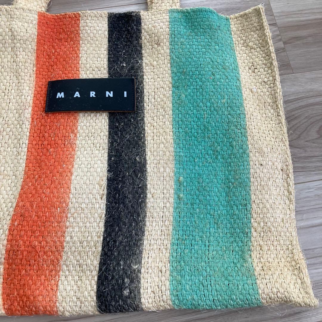美品　MARNI✨フラワーカフェ カナパ トート　麻