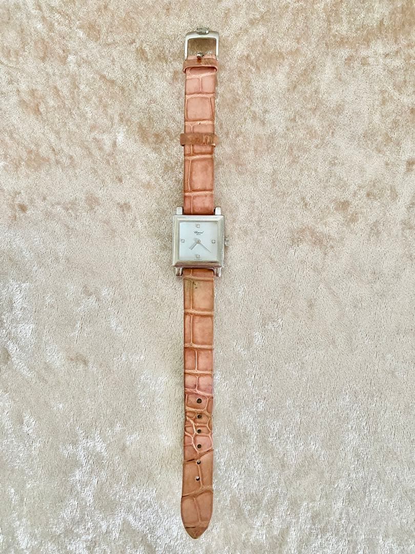 【中古品】Chopard スクエアフェイス 時計 ピンク