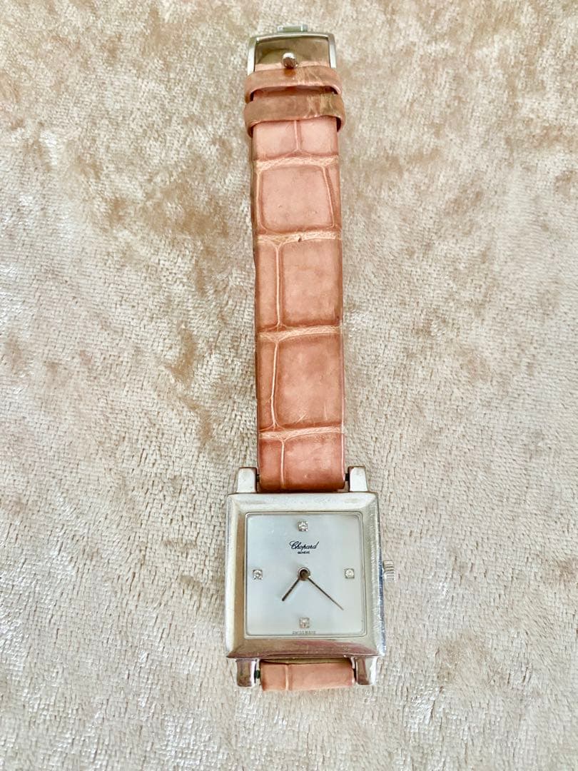 【中古品】Chopard スクエアフェイス 時計 ピンク