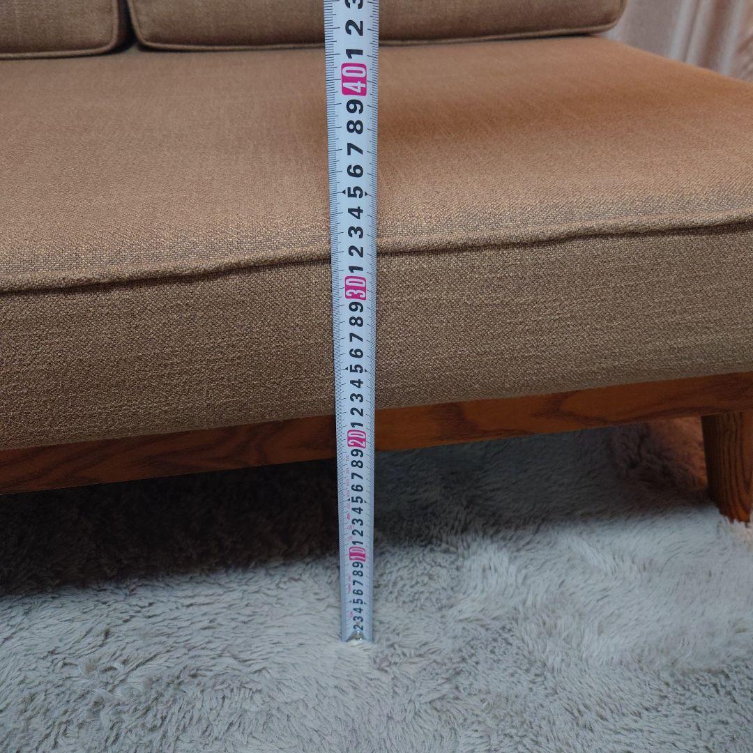 【うり】モダン ベージュ 布製 2人掛けソファ