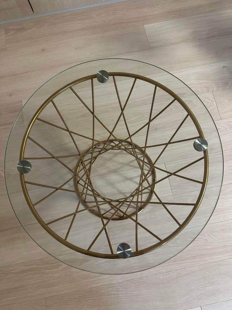 Francfranc マーリア サイドテーブル （クリア×ゴールド