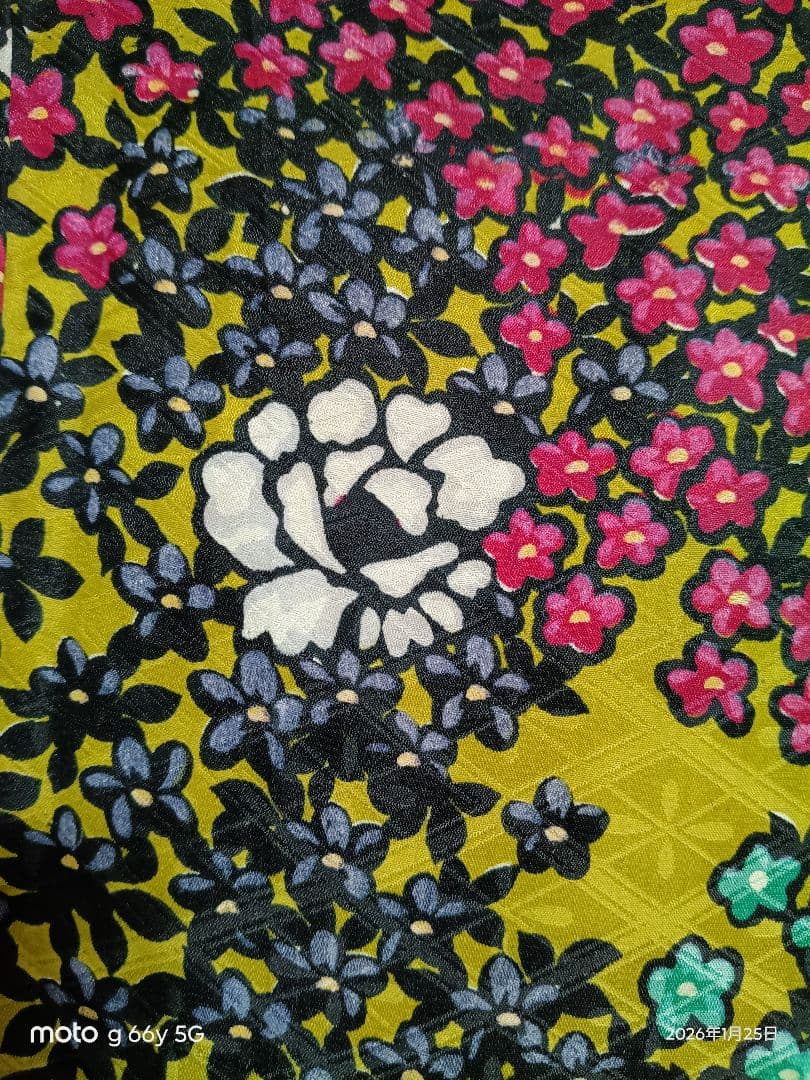 アンティーク着物☆正絹☆小紋☆袷☆花/大正ロマン/昭和レトロ