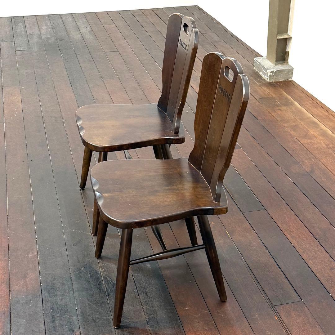 H21K3b カリモク ルスティック ダイニングチェア 2脚セット