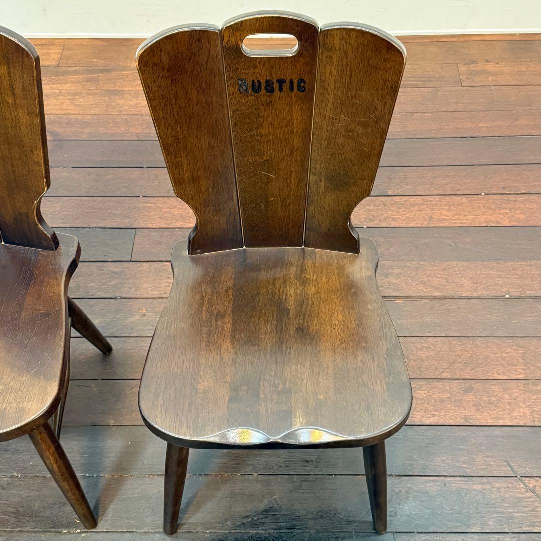 H21K3b カリモク ルスティック ダイニングチェア 2脚セット