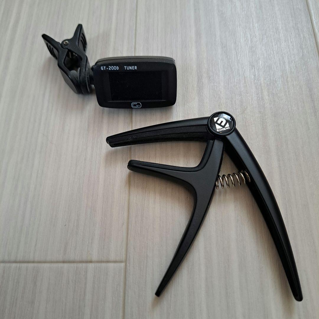 TinyBoy TT-40N ミニギター 専用ケース、チューナー、カポ付き