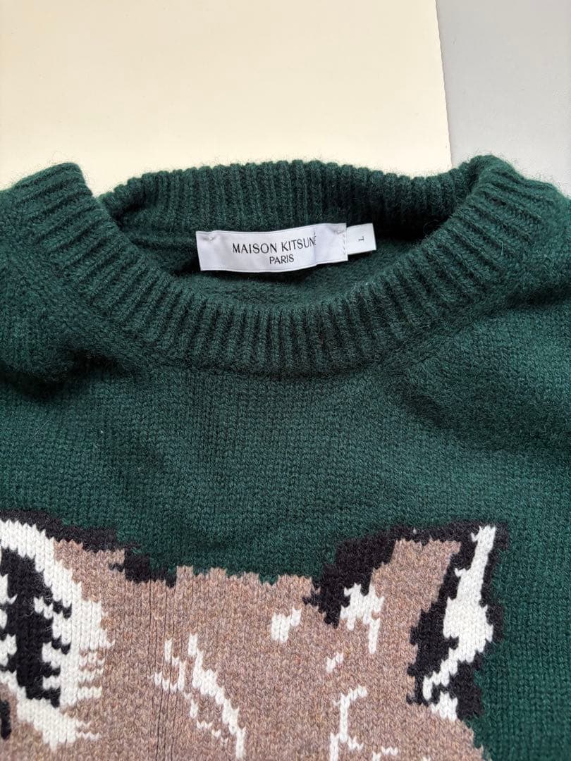 Maison Kitsuné メゾンキツネ インターシャ セーター ビッグロゴ