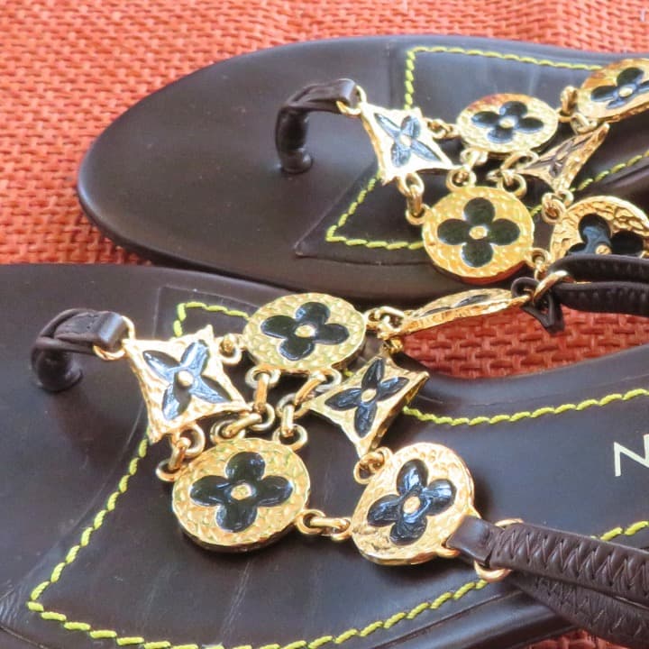 ルイヴィトン フラワーモチーフサンダル 37 正規品