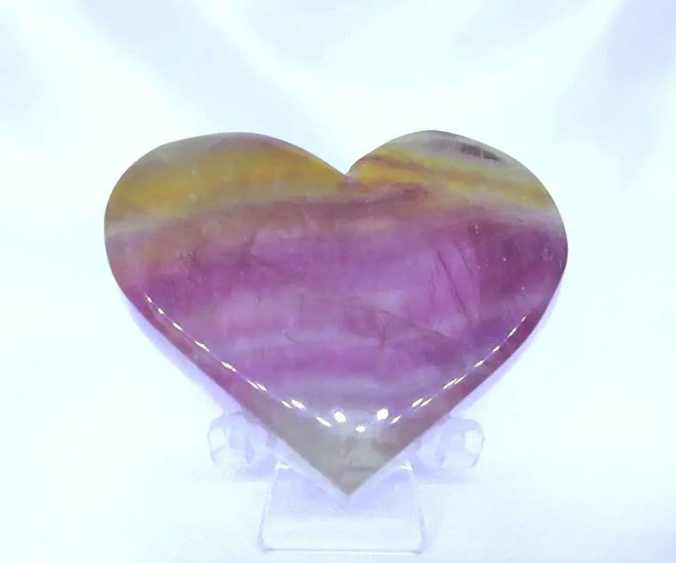 キャンディ フローライト　ハート　皿　器　浄化皿　小物入　蛍石　①