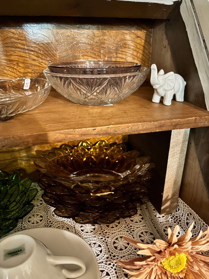 アンティーク ガラス扉 木製 飾り棚 眼鏡屋 ショーケース 骨董 ヴィンテージ