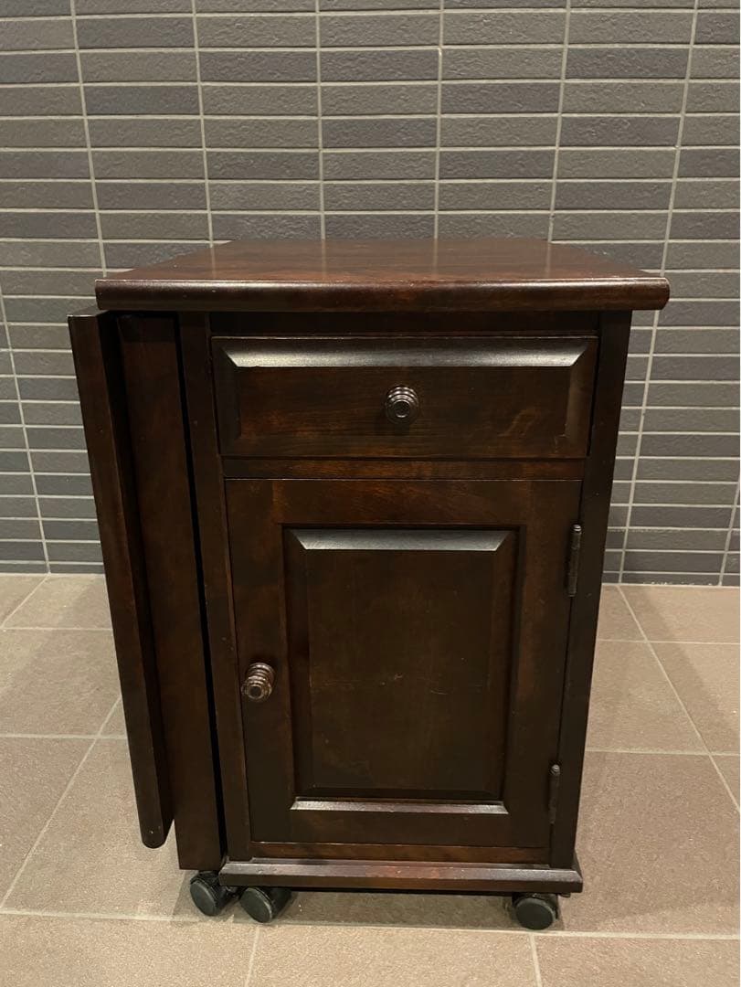 mos　希少モデル　北海道民芸家具　折り畳み天板が魅力の片袖机