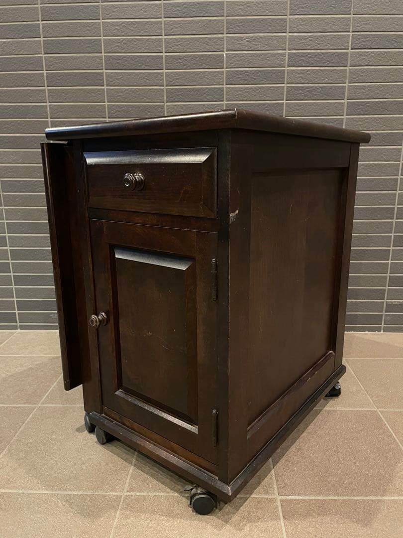 mos　希少モデル　北海道民芸家具　折り畳み天板が魅力の片袖机