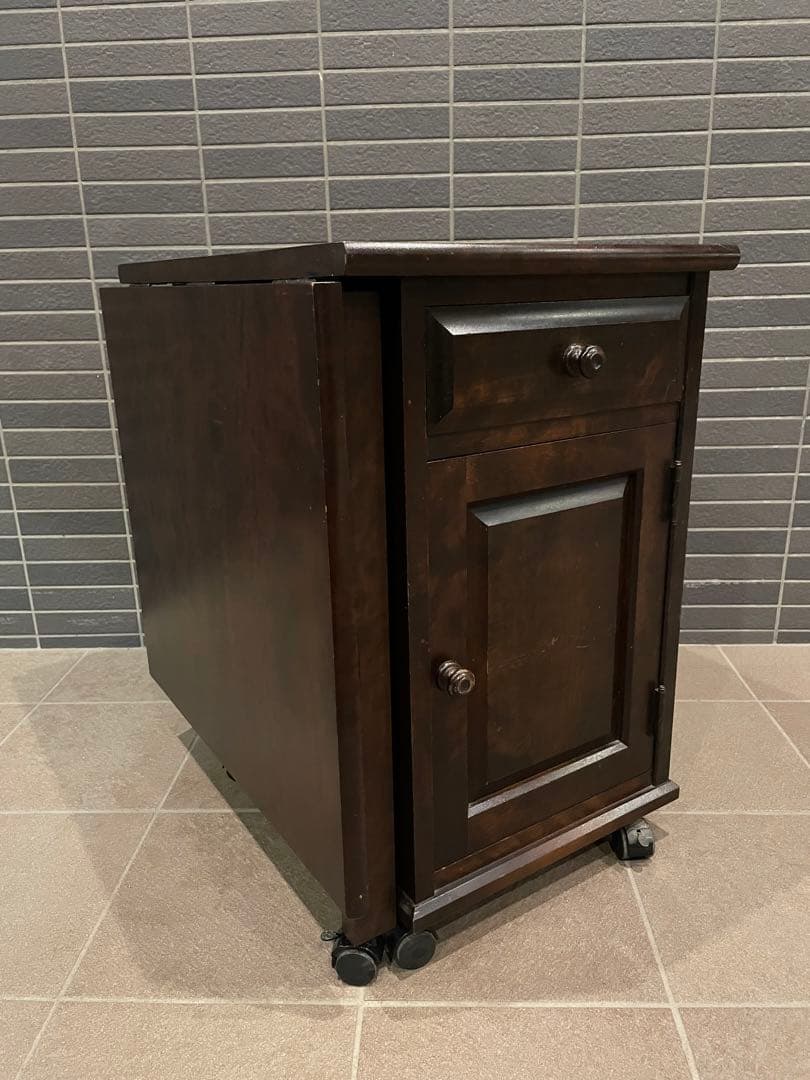 mos　希少モデル　北海道民芸家具　折り畳み天板が魅力の片袖机