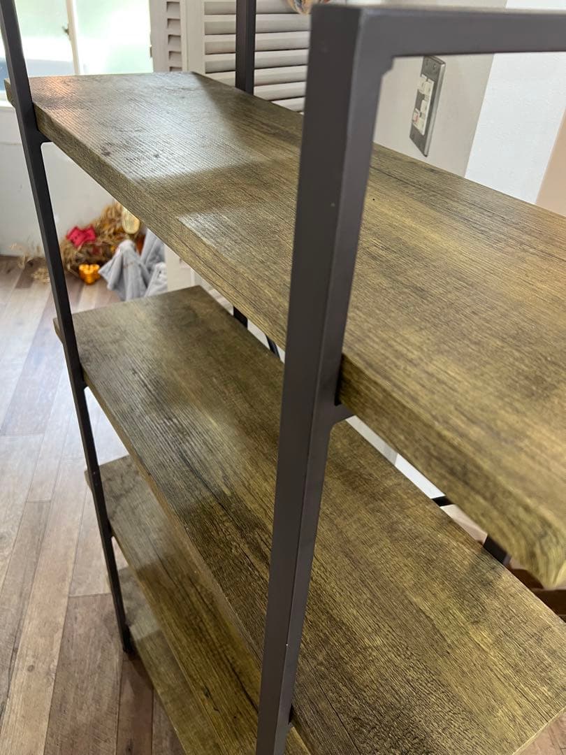 スチール　木目調　オープンシェルフ　ラック　棚　大阪引き取り5０００円引き