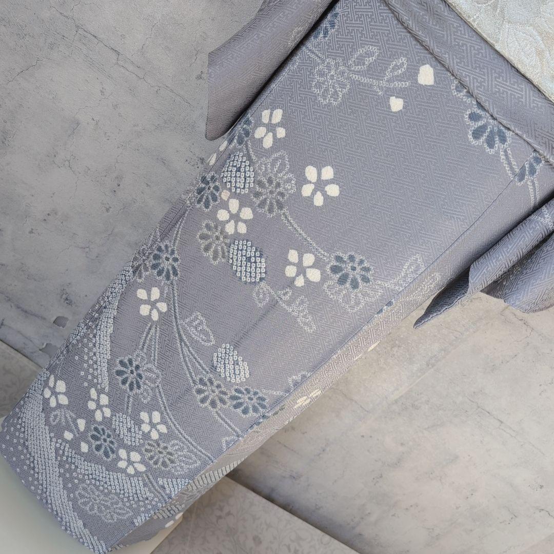 訪問着　フルセット　着物　正絹　絞り　トールサイズ　薄紫　花　C1