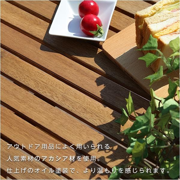 折りたたみガーデンテーブル・チェア肘付き（3点セット）