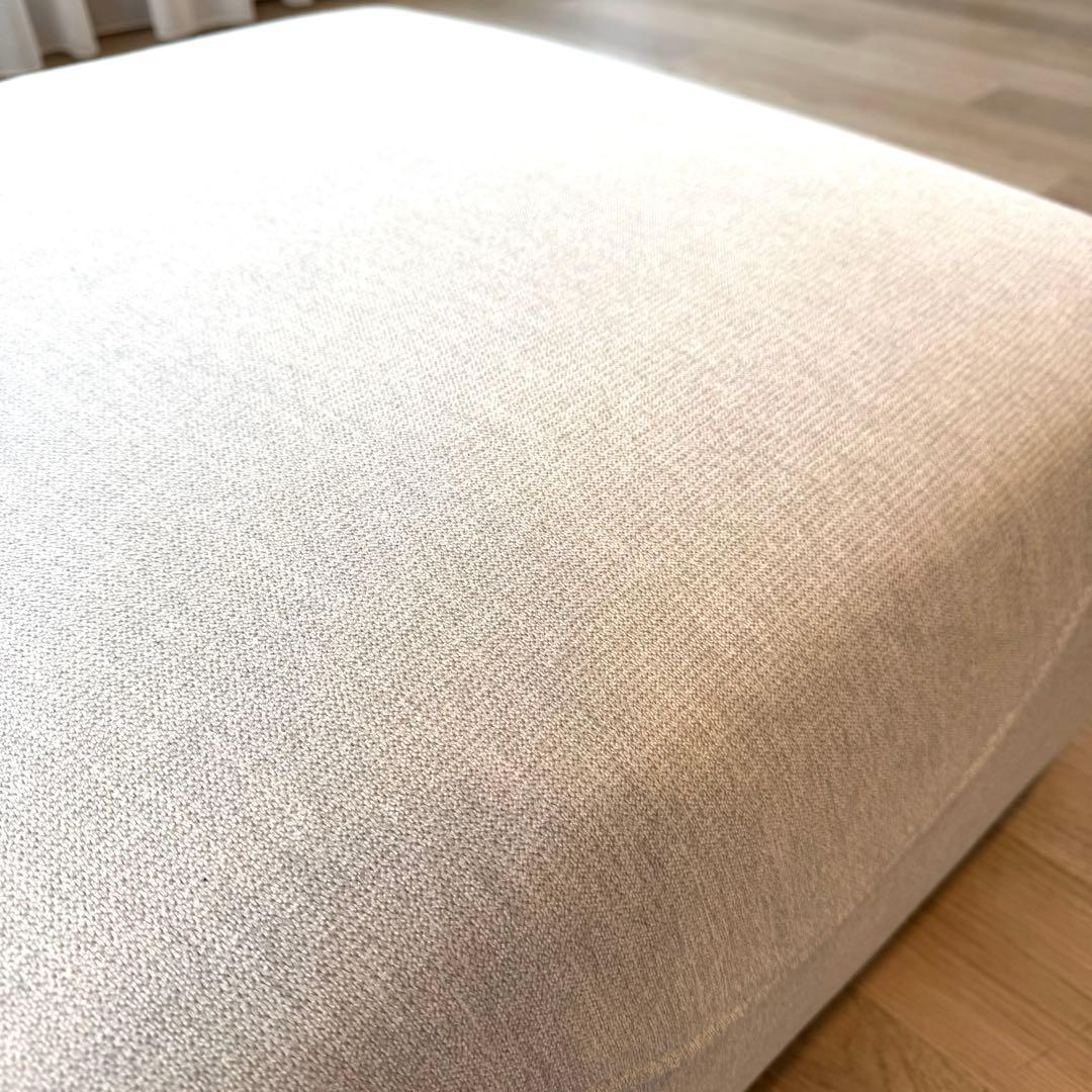 未使用美品 スクエアオットマン ファブリック ライトグレー