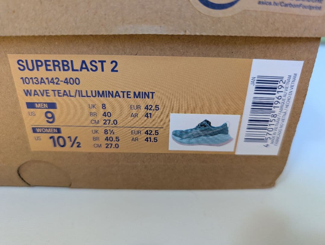【新品、未使用】アシックス　スーパーブラスト2　27cm