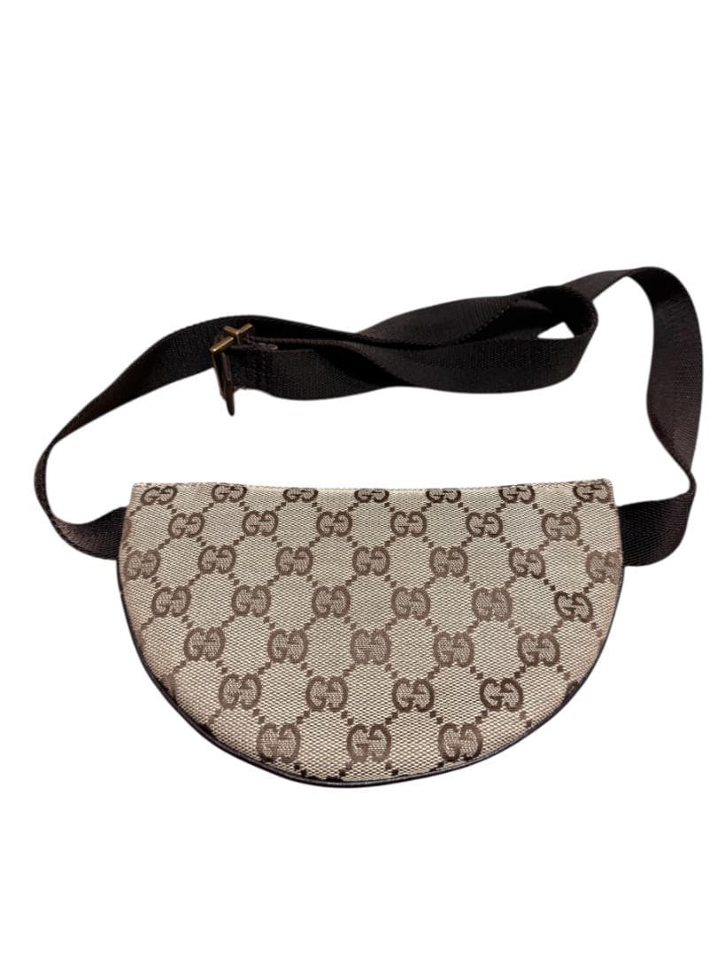 グッチ GGキャンバス ウエストポーチ ボディバッグ ブラウン