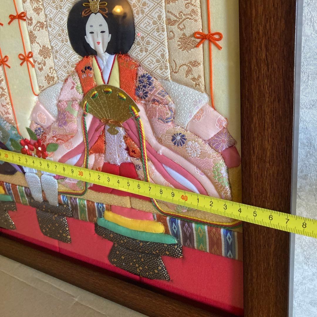 ひな祭り　伝統的 雛人形 ハンドメイド　額入りフレーム付き