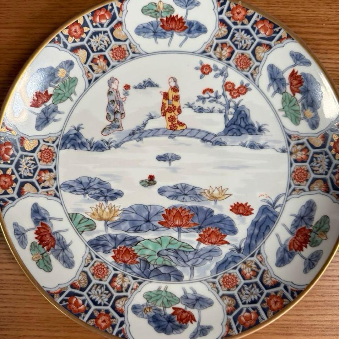 有田焼 香蘭社 フランクリン・ポーセリン 限定版絵皿 花の宴の内 2枚セット☆