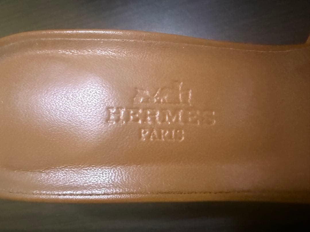 HERMES ブラウンレザー ミュール