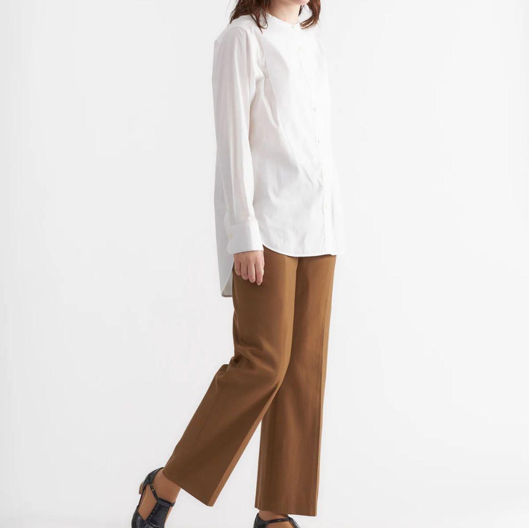 TICCA　定番　ビブヨークシャツ　コットン　ノーカラー　ホワイト　サイズ3