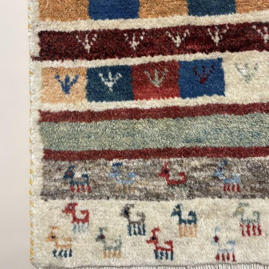 高級ペルシャ絨毯★多色模様ウールラグ★ギャバ