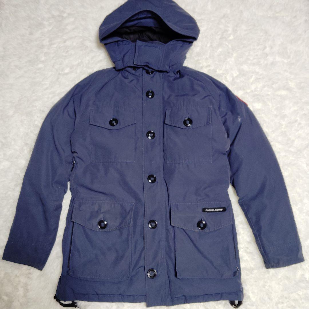 美品 カナダグース ラングレー ダウン L ネイビー 紺 3346JM 希少品