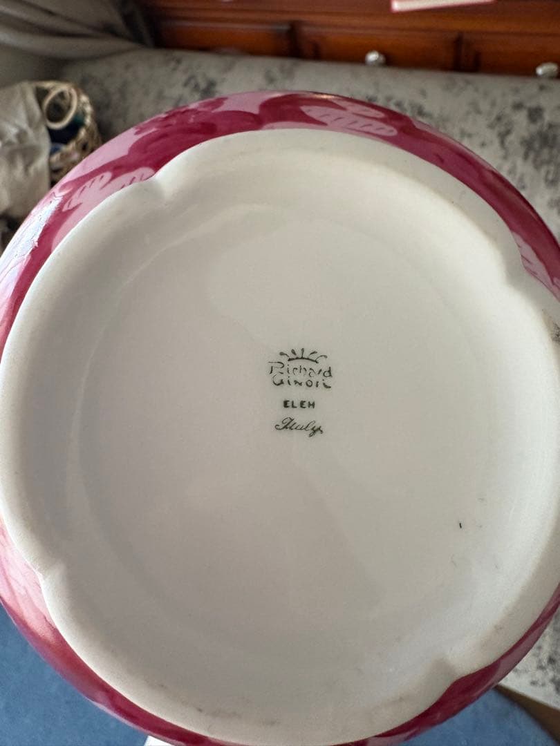 花柄ピンクティーポット 陶器製