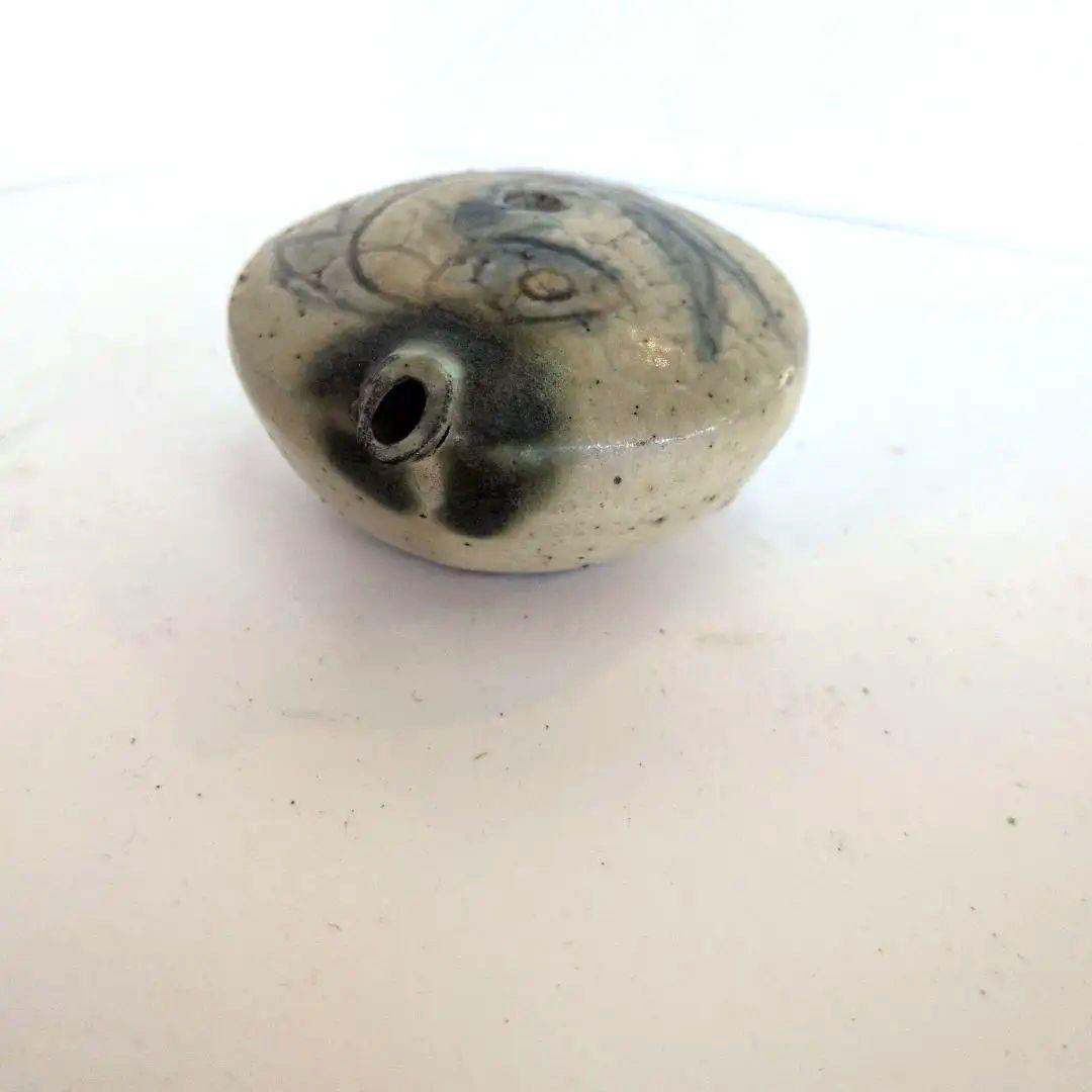 人間国宝　金城次郎　壺屋焼　魚紋水滴やむちん