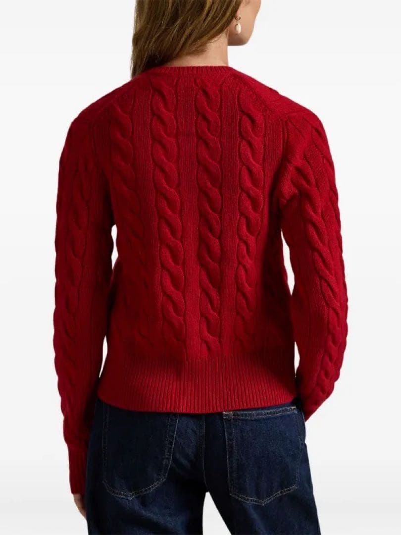 ポロラルフローレン　ケーブルニットカーディガン　ポニー刺繍　カシミヤ　XS