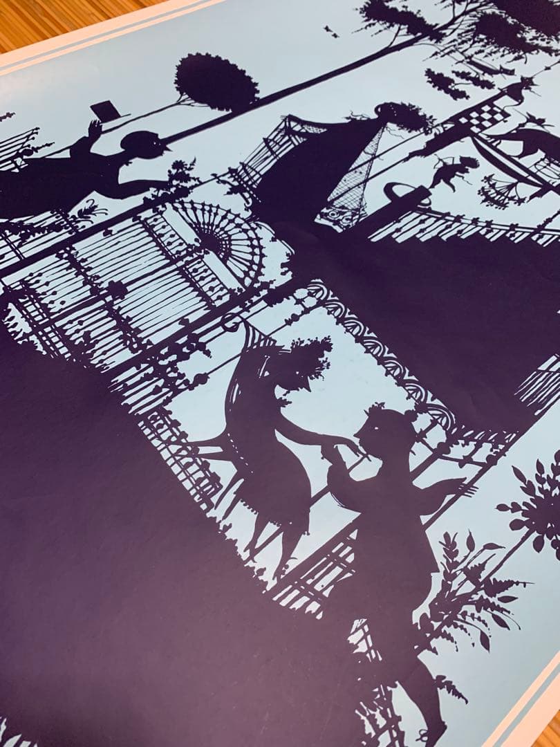 ヴィンブラッド　ビンテージ大型四季ポスターブルー春影絵の様で懐かしい！