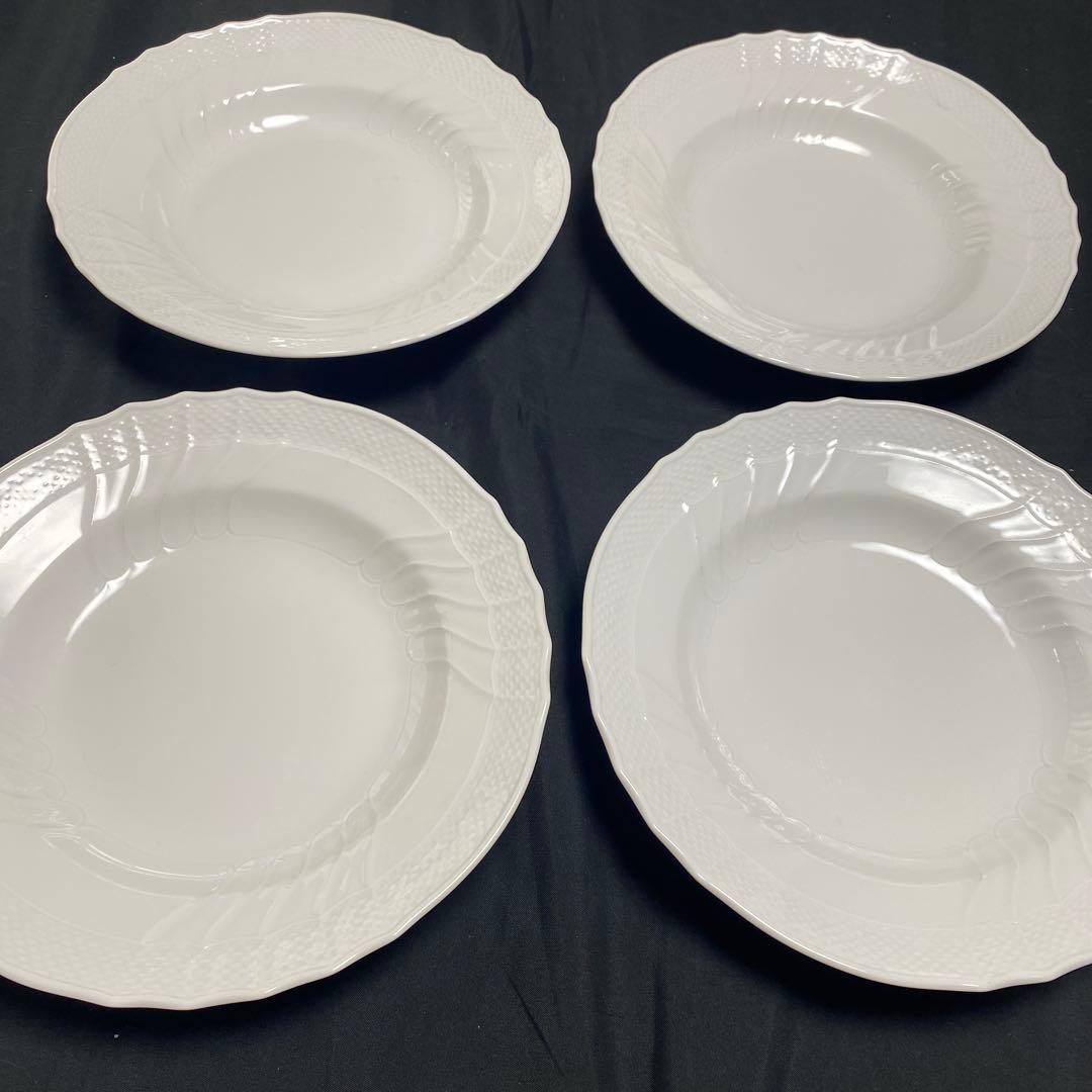 リチャードジノリ ベッキオホワイト 23.5㎝ スーププレート、4枚