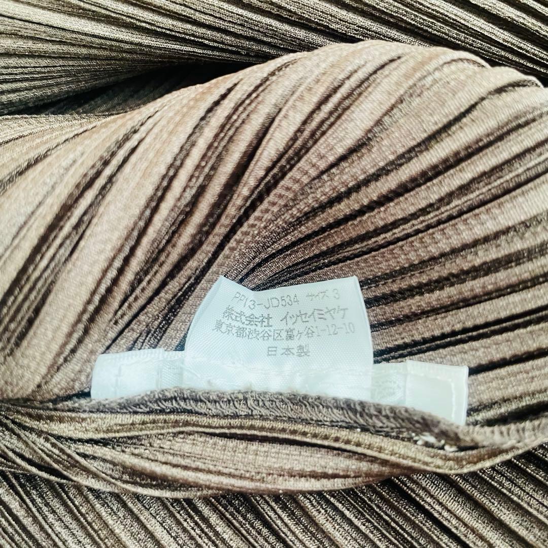 人気✨プリーツプリーズ♡長袖ロングブラウス カーディガン ポケット付き　3 濃茶