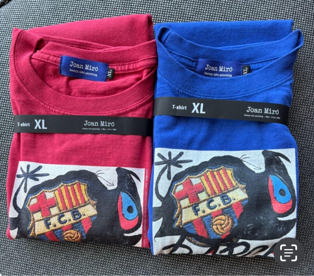 【新品未使用未開封】FCバルセロナ75周年記念Tシャツ(ミロ展)赤青2枚セット