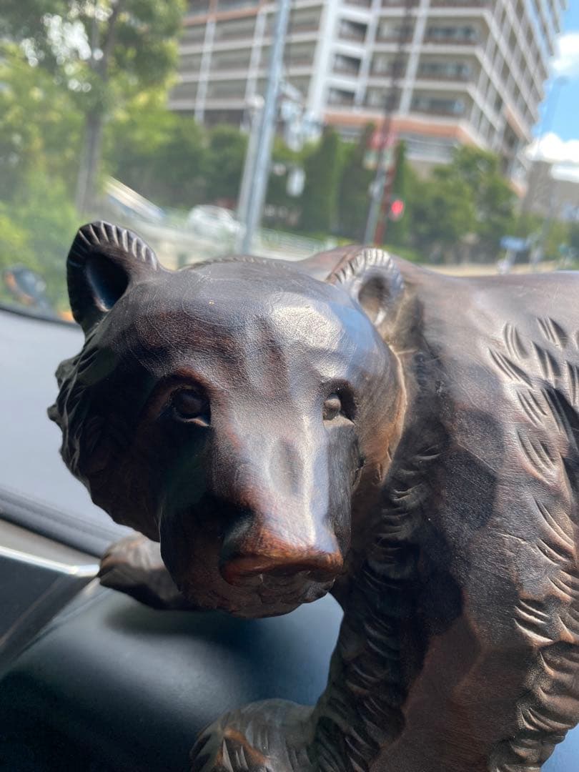 木彫り熊　梅原作　希少　屋久杉