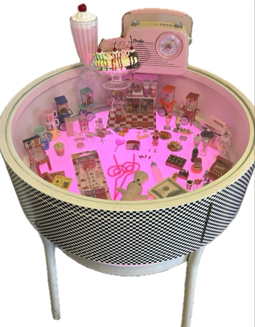 ショーケース　ガラステーブル　ミッドセンチュリー　ダイナー　バーカウンター