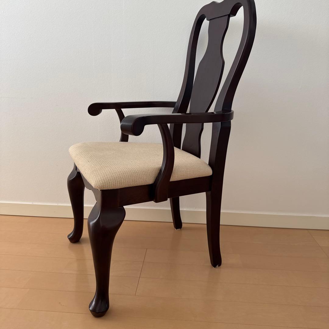 ダークブラウン 木製 椅子 布座面 大塚家具