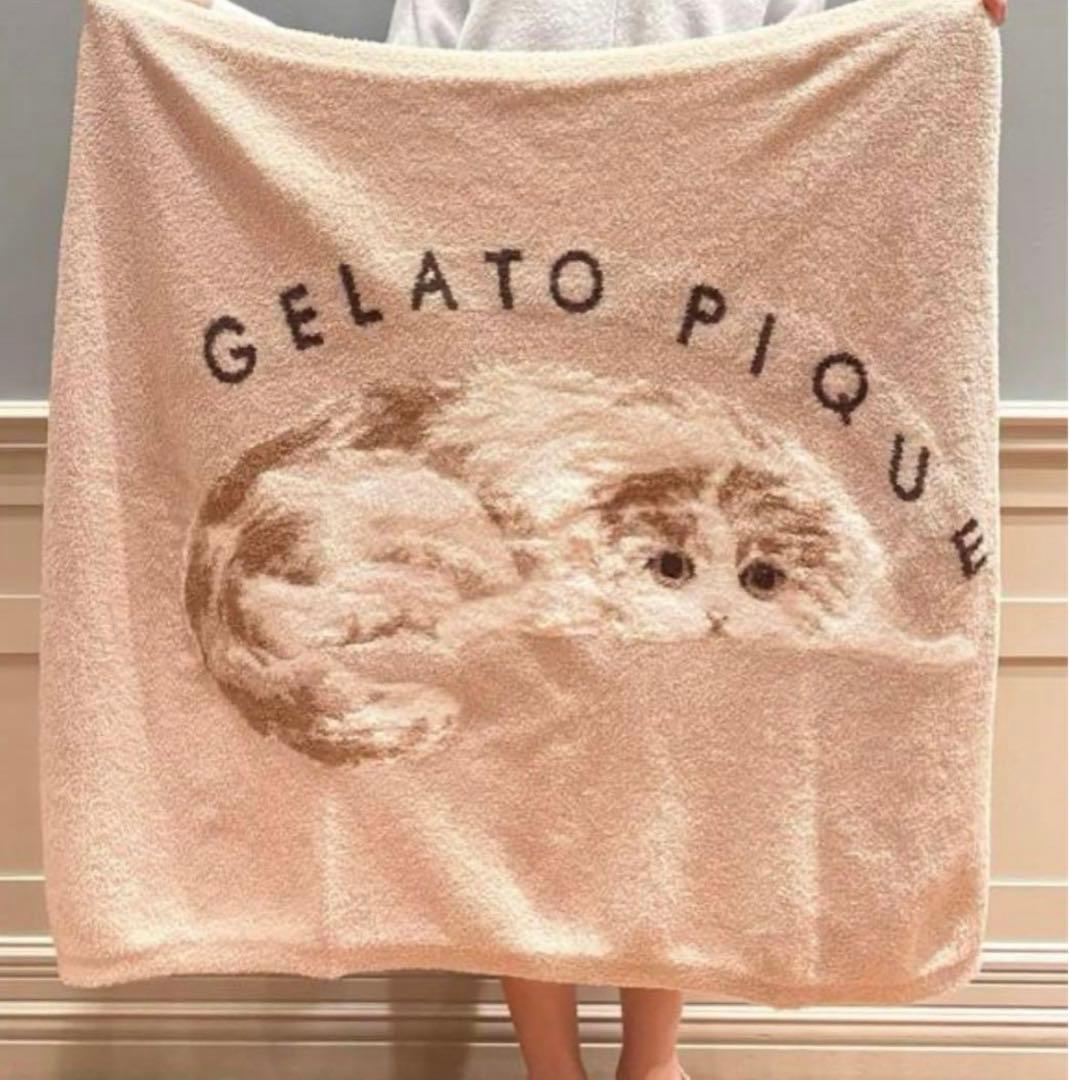 [新品・タグ付き]GELATO PIQUE 猫デザインブランケット