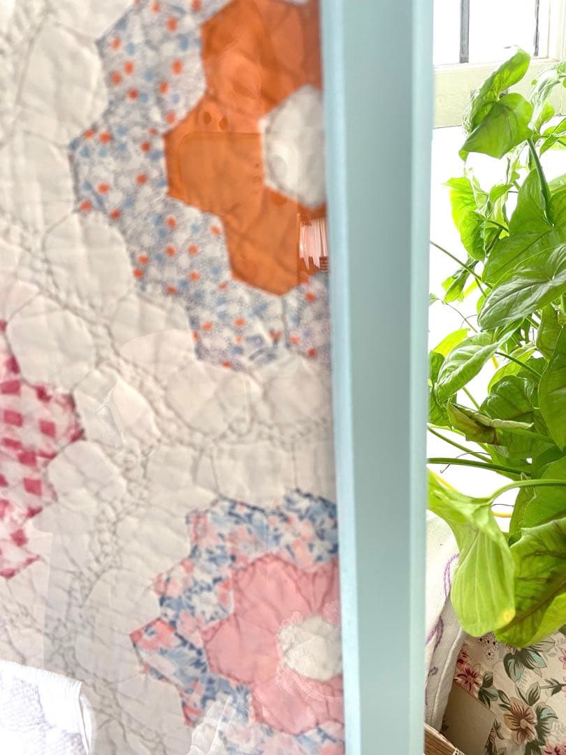 KWBTさま確認用になります。アンティークキルト窓枠フレームリバーシブル·͜· ♡